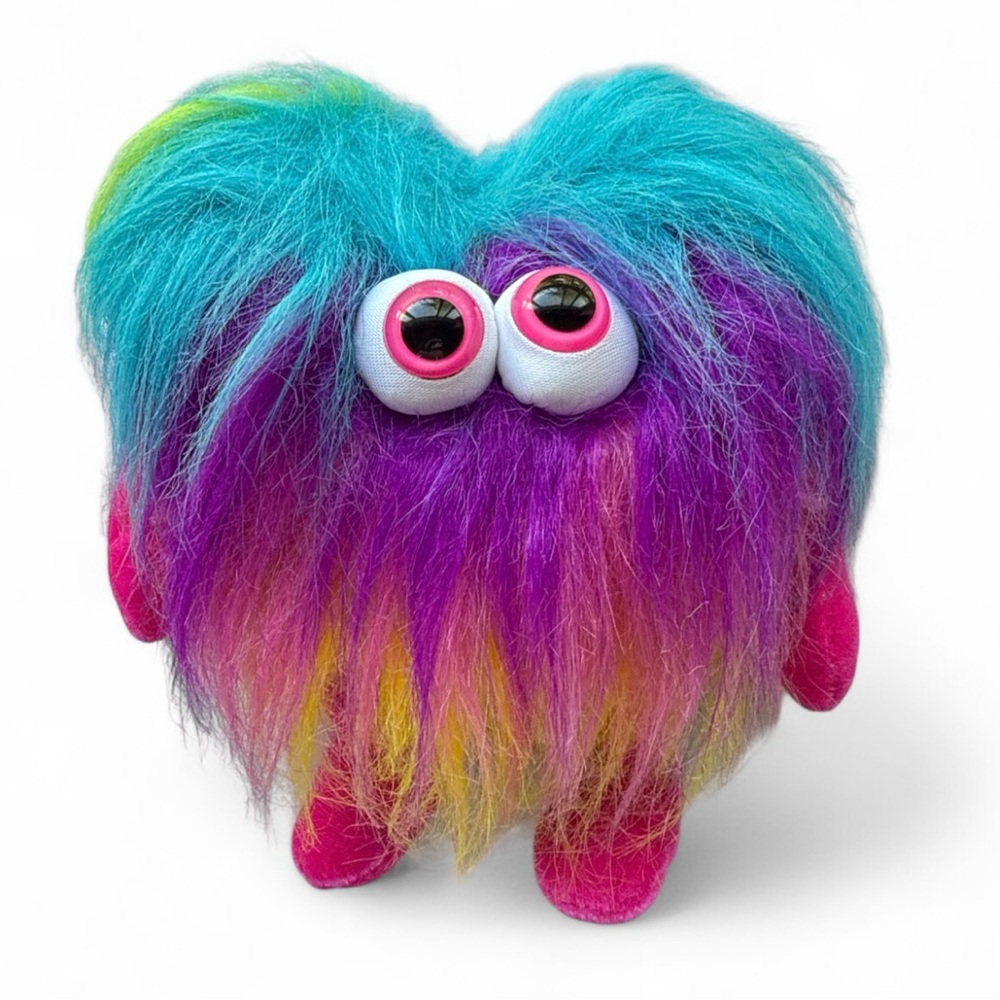 Ideal Toys Direct Multi-Color Heart Plush Monster 9”